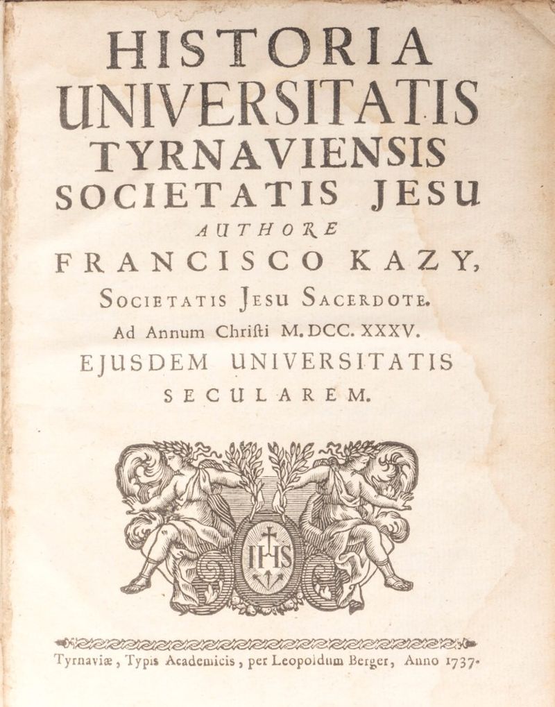 Kazy Ferenc egyetem történetéről szóló munkája