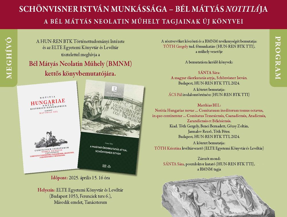 Bél Mátyás Neolatin Műhely - Meghívó